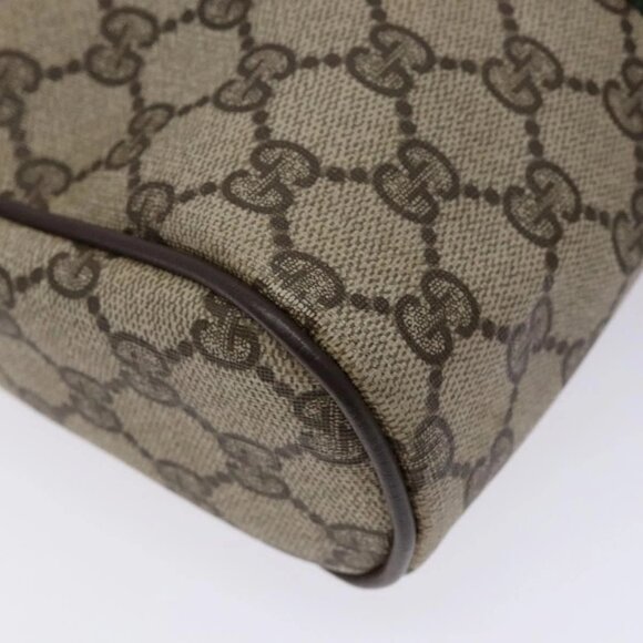 GUCCI GG Supreme Web Sherry Line Clutch Bag PVC Beige Gold 010 378 Auth BA4656 - Picture 11 of 16